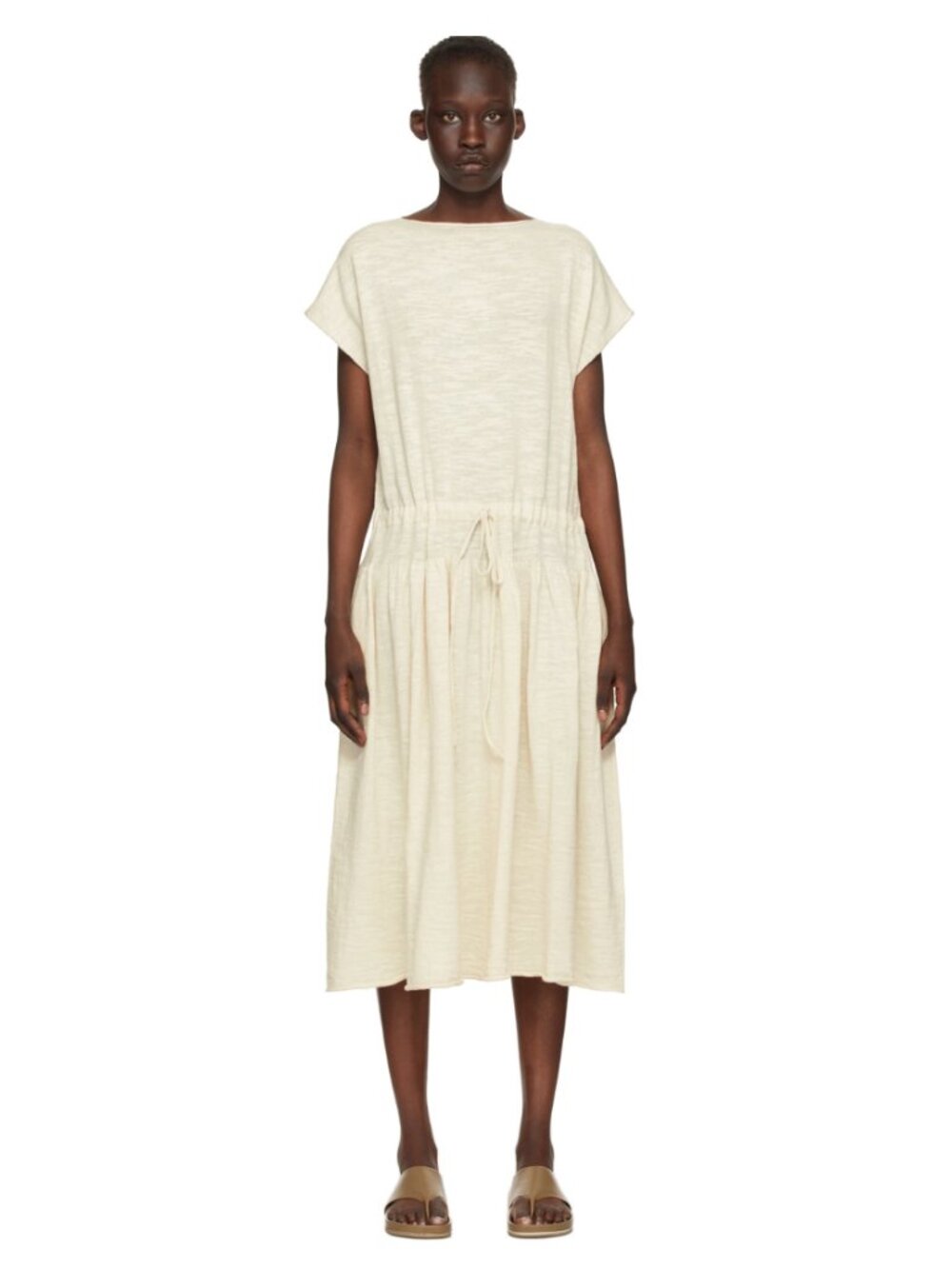 Lauren Manoogian Off-White Low Tier Dress Waist tie